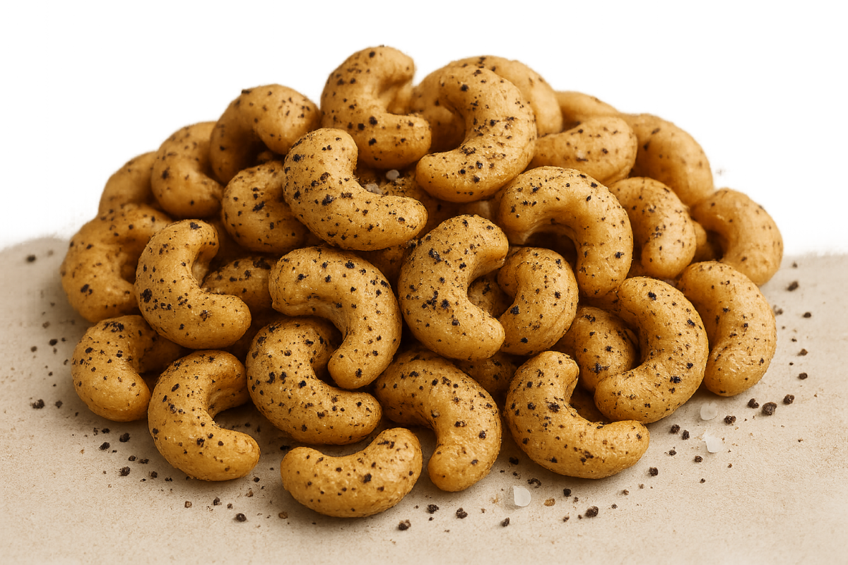 black pepper and sea salt cashews